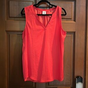 Cabi #5364 Red Silky Sleeveless Blouse L
